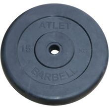 Черный диск MB Barbell Atlet 15 кг, 26 мм.