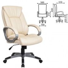 Кресло для руководителя, офисное BRABIX Maestro EX-506", экокожа, бежевое"