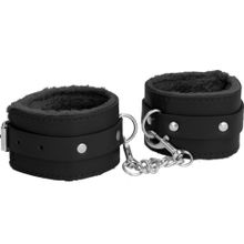 Черные поножи Plush Leather Ankle Cuffs (192161)