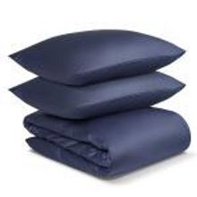 Tkano Комплект постельного белья двуспальный из сатина темно-синего цвета из коллекции essential арт. TK19-DC0019
