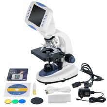 Микроскоп LEVENHUK D90L LCD белый черный голубой