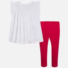 Mayoral леггинсы и футболка бело-красный