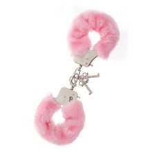 Металлические наручники с розовой меховой опушкой METAL HANDCUFF WITH PLUSH PINK Розовый