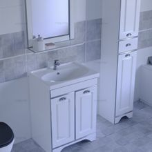 СанТа Тумба с раковиной Мадрид 60 белая патина, серебро