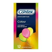 Contex Разноцветные презервативы CONTEX Colour - 12 шт.