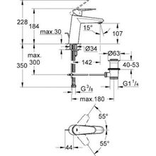 Смеситель Grohe Eurodisc Cosmopolitan для раковины, 23448002