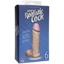 Фаллоимитатор на присоске The Realistic Cock 6” with Removable Vac-U-Lock Suction Cup - 17,3 см. телесный