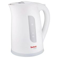 Чайник TEFAL KO270130, 1,7 л, 2400 Вт, закрытый нагревательный элемент, пластик, белый серый