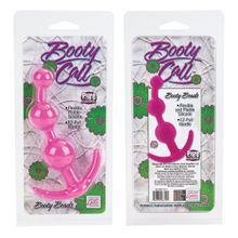 California Exotic Novelties Розовая силиконовая анальная цепочка Booty Call - 13 см.