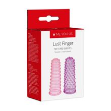 Набор из 2 насадок на пальцы Lust Fingers Sleeve (фиолетовый с розовым)