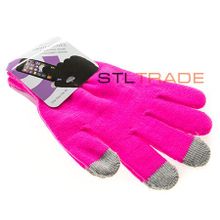 Перчатки Touchscreen New Glove ярко розовые