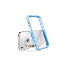 SGP Бампер для iPhone 4 Neo Hybrid 2S Pastel Series голубой + 2 защитные плёнки SGP08365