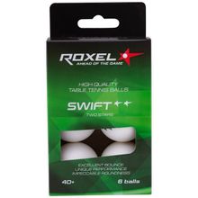 Мяч для настольного тенниса Roxel Swift 2* белый, 6 шт.