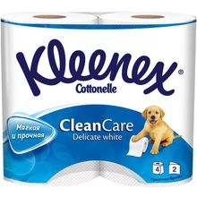 Kleenex Clean Care Delicate White 4 рулона в упаковке 2 слоя