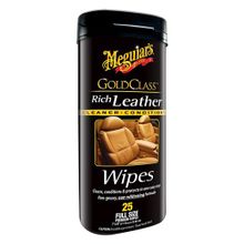 G10900 Салфетки для ухода за кожаной обивкой салона Gold Class Rich Leather Wipes (25шт), Meguiars