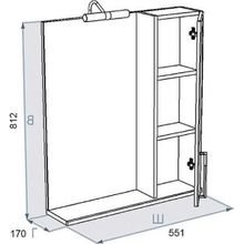 Зеркало-шкаф Triton Диана 55 R, с подсветкой, белый