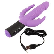 Сиреневый тройной вибратор Triple Vibrator - 22,2 см.