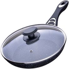 27682 Сковорода 24см мрам крошка с крышкой МВ (х8)