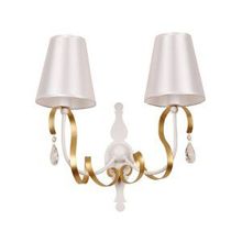 Бра декоративное OML-742 белый с золотом белый глянец хрусталь E14 2*40W 220V арт.OML-74201-02