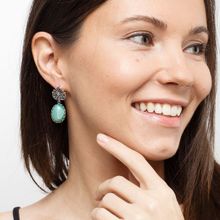 Серьги с агатом (посеребрение), Magia di Natura (арт. 56760-99529)