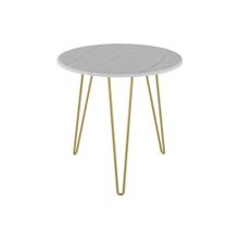 Слайн Стол журнальный Калифорния РИД Голд 530 белый мрамор