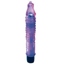 Фиолетовый гелевый вибратор в форме крокодильчика - 19 см. (64601)
