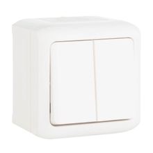 Legrand Выключатель двухклавишный Legrand Quteo 10A 250V IP44 белый 782302 ID - 242858