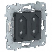 Розетка UNICA NEW, скрытый монтаж, со шторками, антрацит |  код. NU503154 |  Schneider Electric