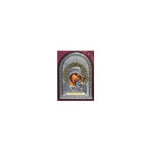 Казанская икона Божьей Матери (серебро 960*) в рамке Классика со вставками из граната