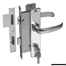 Osculati Satin finish chromed brass lock w 2 plates left, 38.203.50SX
