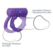 Pipedream Эрекционное кольцо на пенис и мошонку Vibrating Prolong Performance Ring (фиолетовый)