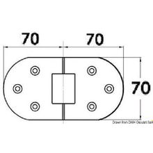 Osculati Hinge 180° rotation w bores 140x70 mm, 38.460.75