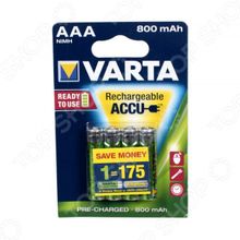 VARTA AAA R2U 800 мАч 4 шт.