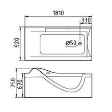 Акриловая ванна Gemy G9055 O R