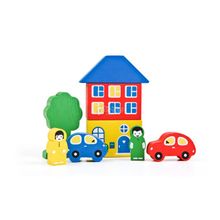 Томик Конструктор Цветной Городок, 8 деталей, цвет голубой, артикул 8688-3 (унисекс)