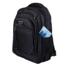 Рюкзак улучшенный, 46x34x18см, 3 отделения,3 кармана, уплотненные лямки, усил. ручка, черный с синим черный с синим