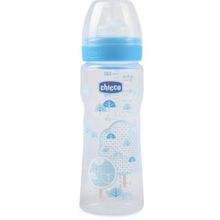 Бутылочка Chicco Well-Being Boy 4 мес.+, сил. соска, быстрый поток, РР, 330 мл 310205011