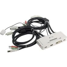 Переключатель Multico    EW-K13022DH    2-portDualMonitorUSB KVM Switch (клавUSB+мышьUSB+HDMI   DVI+Audio, проводнойПДУ, кабели несъемные)