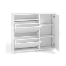 Система Мебели Тумба под обувь 2-х секционная с дверью Монако МН-24 белое дерево