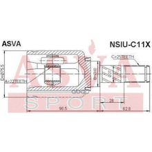 Шрус Внутренний | Перед Прав Лев | Nissan  Tiida C11x 2004- 22*40*25 Мм ASVA арт. NSIUC11X