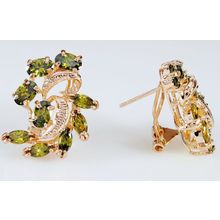 Серьги с перидотом "Жар-птица"