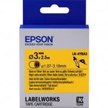 EPSON LK-4YBA3 картридж с лентой шириной 4 мм, чёрный шрифт на желтом фоне