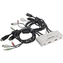 Переключатель Multico    EW-K13022DP    2-port Dual Monitor USB KVM Switch (клавUSB+мышьUSB+DP+Audio, проводнойПДУ, кабели несъемные)