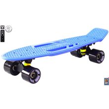 405-B Скейтборд Y-SCOO Skateboard Fishbone с ручкой 22" винил 56,6х15 с сумкой BLUE black