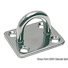 Osculati SS rectangular plate w ring 6 mm, 39.320.06