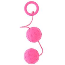Розовые вагинальные шарики с рельефом GOOD VIBES ROTO BALLS Розовый
