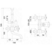 Смеситель на борт ванны с ручным душем CEZARES GOLF-PBV GOLF-PBV-01-M