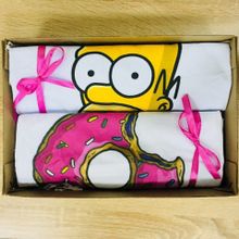 Набор парных футболок Гомер и пончик в коробке