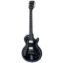 LES PAUL STUDIO HOT ROD EBONY W  BLUE AND WHITE PINSTRIPE