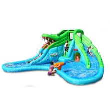 Надувной батут с горкой Happy Hop Крокодил, 9517